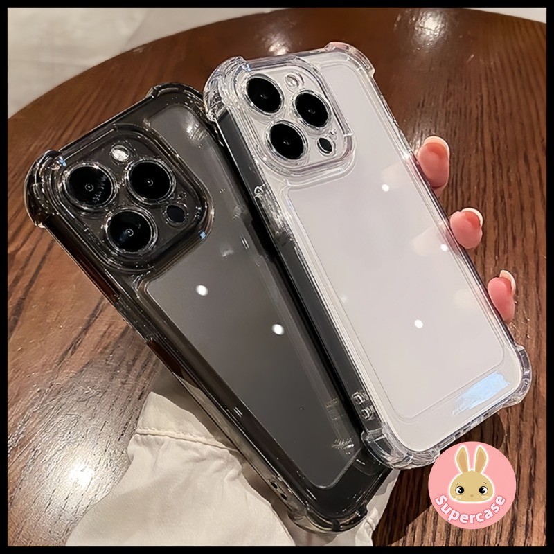 Ốp Điện Thoại Trong Suốt Màu Đen Cho Honor Magic 7 6 5 4 3 Pro Lite GT Pro Power 5G 4G Ốp Lưng Dễ Thương Đơn Giản Mềm AirBag Vỏ Điện Thoại Chống Sốc