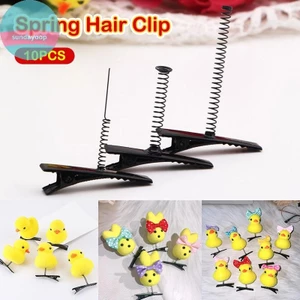Kẹp Tóc Kim Loại Đen và Vịt Vàng Nỉ - 10 Chiếc | Phụ Kiện Tóc DIY & Barrette VN