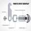 Ổ khóa tủ chén/hộp thư 16mm 20mm 25mm 30mm kèm 2 chìa khóa,Khóa Tủ Trục Vuông, Khóa Tủ Gỗ, Khóa Tủ Sắt, Khóa Tủ Hồ Sơ