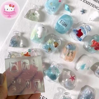 Moonlights 3D Sao Biển Hoa Khuôn Làm Móng Tay DIY Móng Tay Nghệ Thuật Trang Trí Trong Suốt Mẫu Móng Tay Dụng Cụ Thiết Kế Làm Móng Tay EN