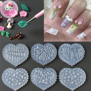 Ánh Trăng Hoa Hồng 3D Silicone Móng Tay Khuôn Móng Tay Mẫu DIY Móng Tay Nghệ Thuật Trang Trí Mềm Dập Khuôn Dụng Cụ Thiết Kế Làm Móng Tay EN