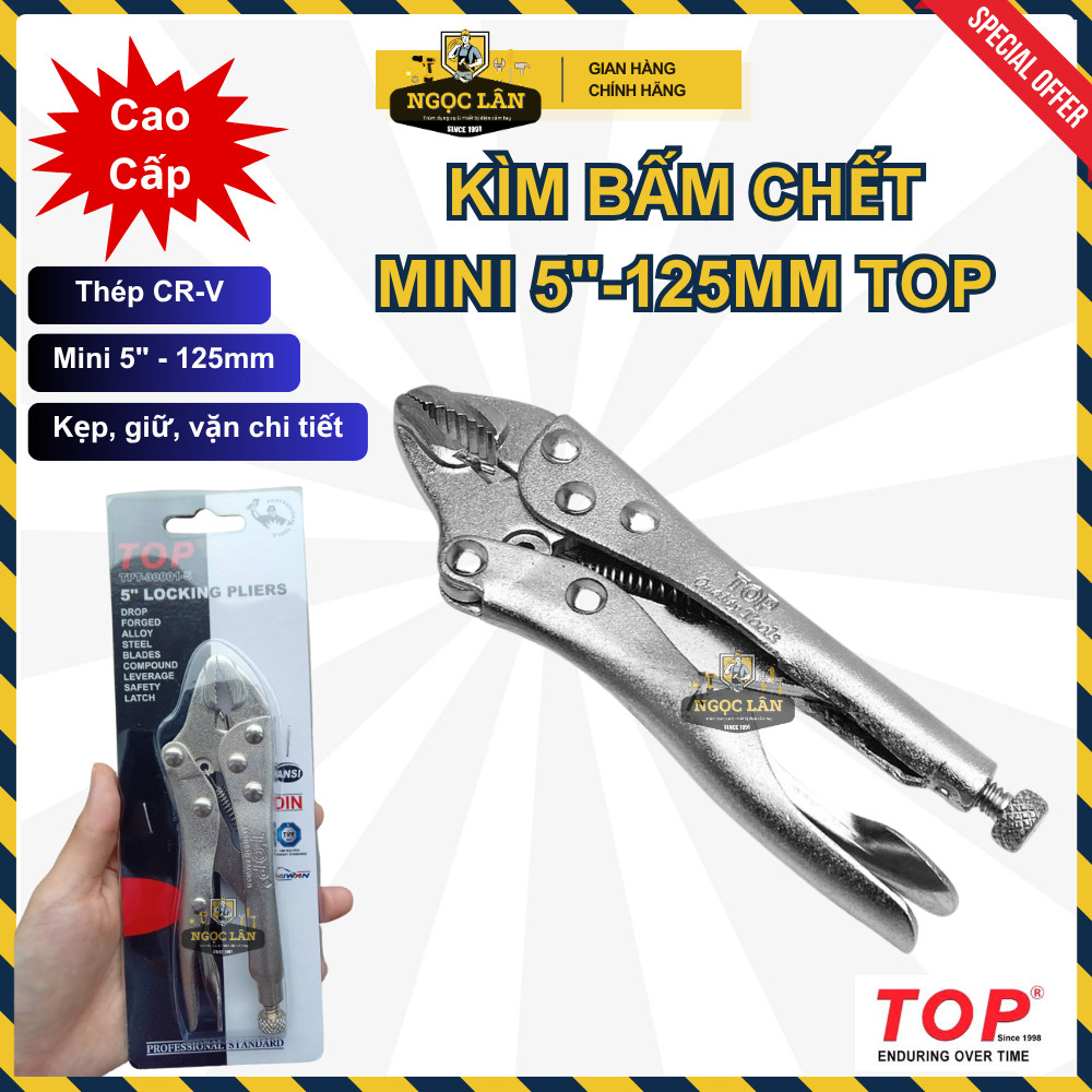 [Chính hãng TOP] Kìm bấm chết, kềm chết TOP nhỏ mini 5" (125mm) hàng Đài Loan thép CR-V cao cấp
