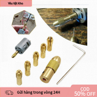 [COD] Đầu Kẹp Khoan Mini Bằng Đồng Dùng Cho Mô Tơ 775 Trục 5mm, Khoan Chính Xác, Chắc Chắn