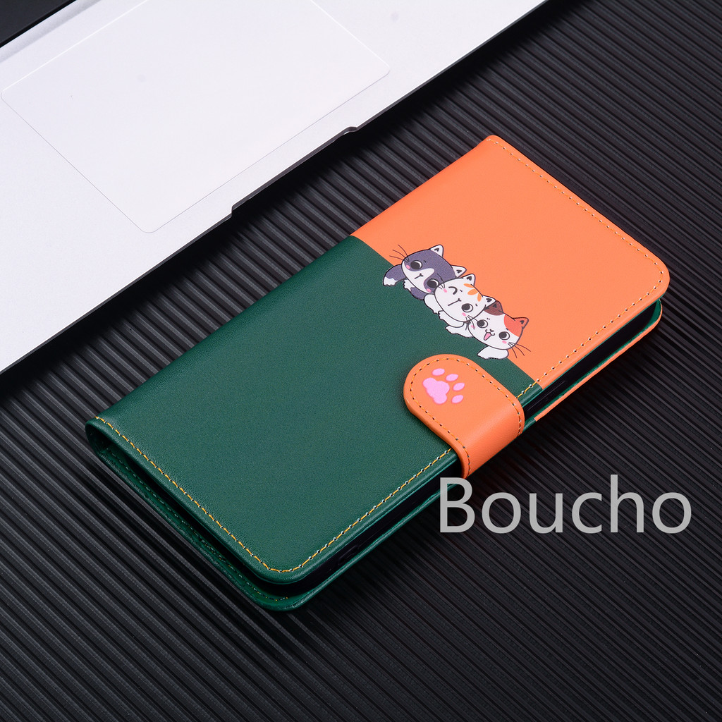 Dành Cho Xiaomi Poco X7 Pro M7 Pro F7 11T 13T 14T Pro 13 Pro Ví Da Thú Cưng Dễ Thương Vỏ Điện Thoại Có Thẻ Chống Sốc Ốp Lưng Từ Tính Vỏ Lật