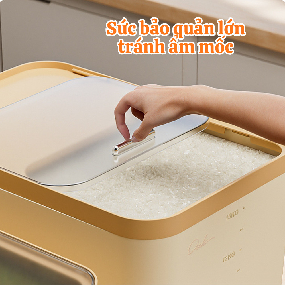 [SẴN - HỎA TỐC] Thùng đựng gạo nắp trượt thông minh  chống ẩm, côn trùng, Chất liệu PP cao cấp, 5-10-20kg ( HÀNG LOẠI 1)