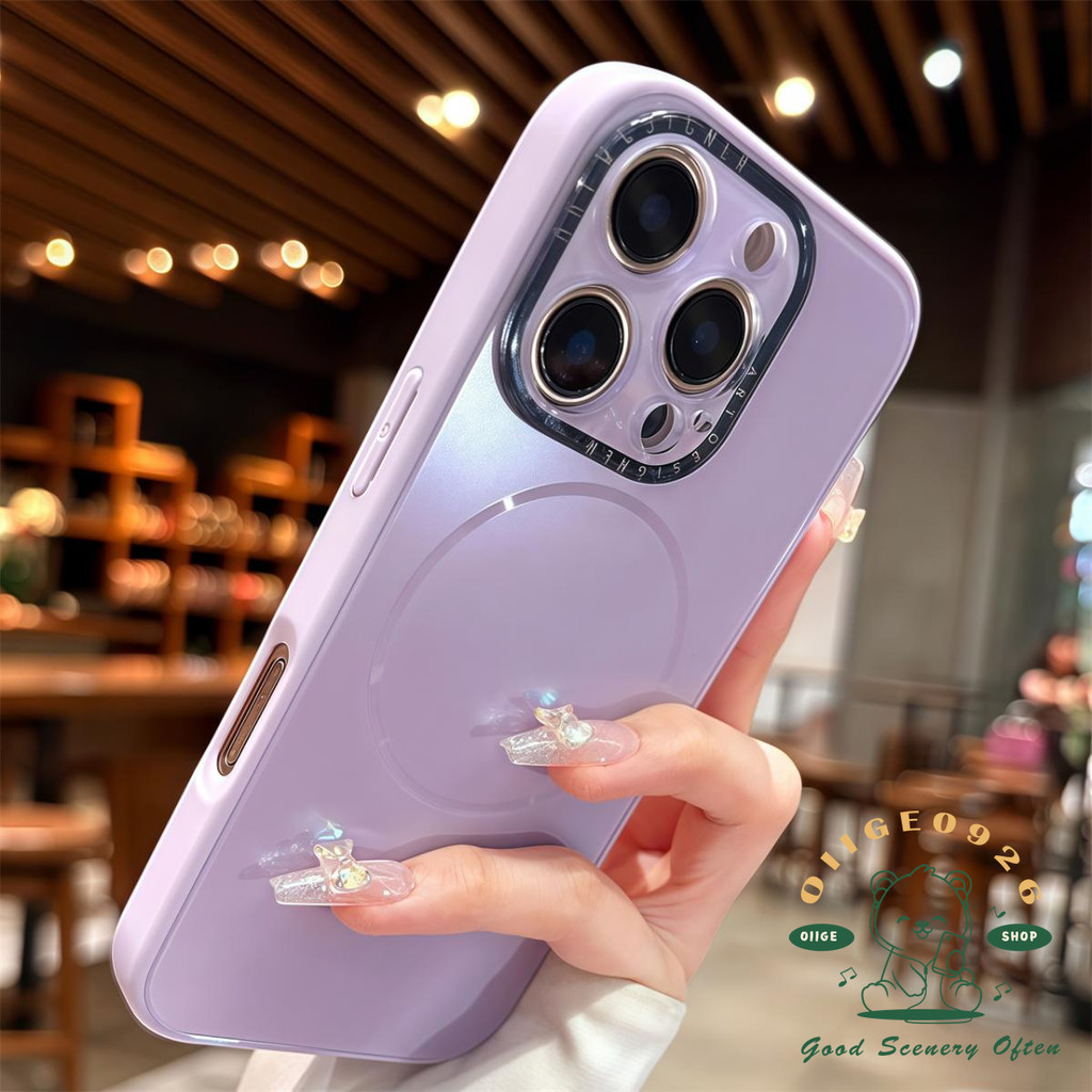 Màu lỏng mờ từ tính Vỏ điện thoại iphone16 Pro Max 15 14 13 12 11 cho vỏ iPhone Vỏ mềm silicon TPU chống sốc