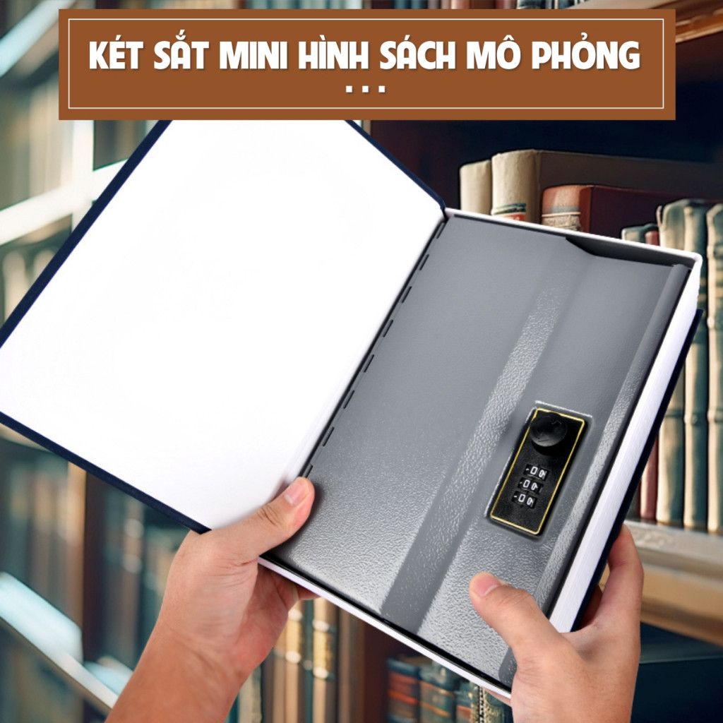 Hộp Tiết Kiệm Thông Minh Hình Quyển Sách - Két Sắt Mini Độc Đáo, Giúp Bảo Quản Tài Sản Cá Nhân An Toàn Tuyệt Đối