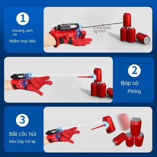 Đồ chơi Spider Man hóa trang – găng tay bắn tơ độc đáo có giác hút, dây kéo dài, kèm 3 tên nhện tặng kèm