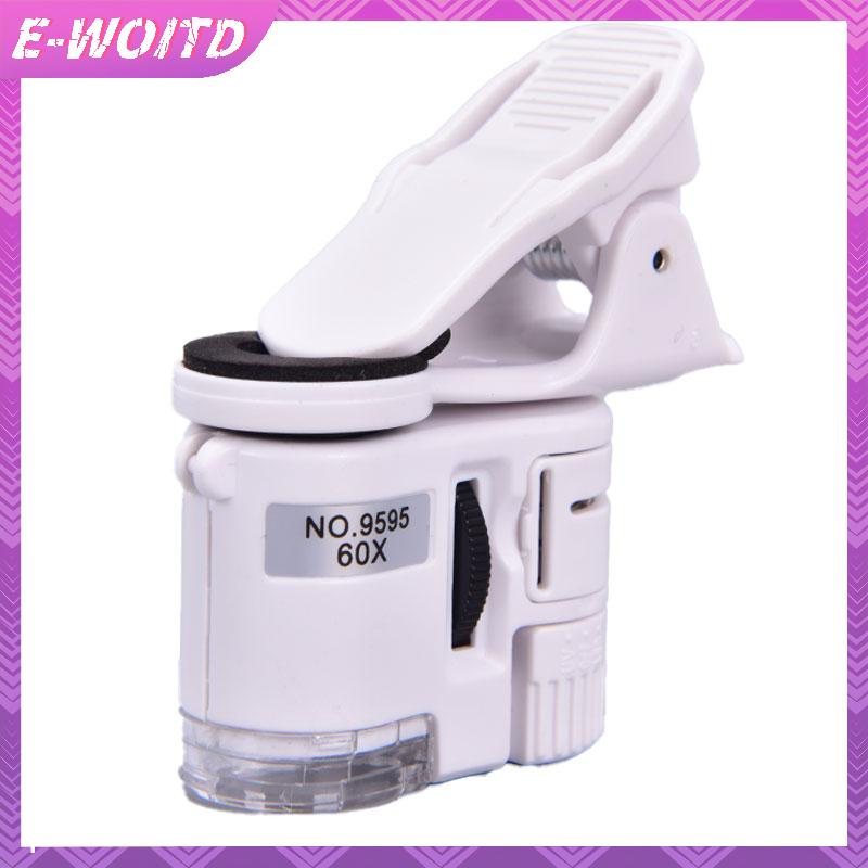 E-WOITD Kính lúp điện thoại di động 60X Dụng cụ LED đa năng có kẹp Camera vi mô HNVN