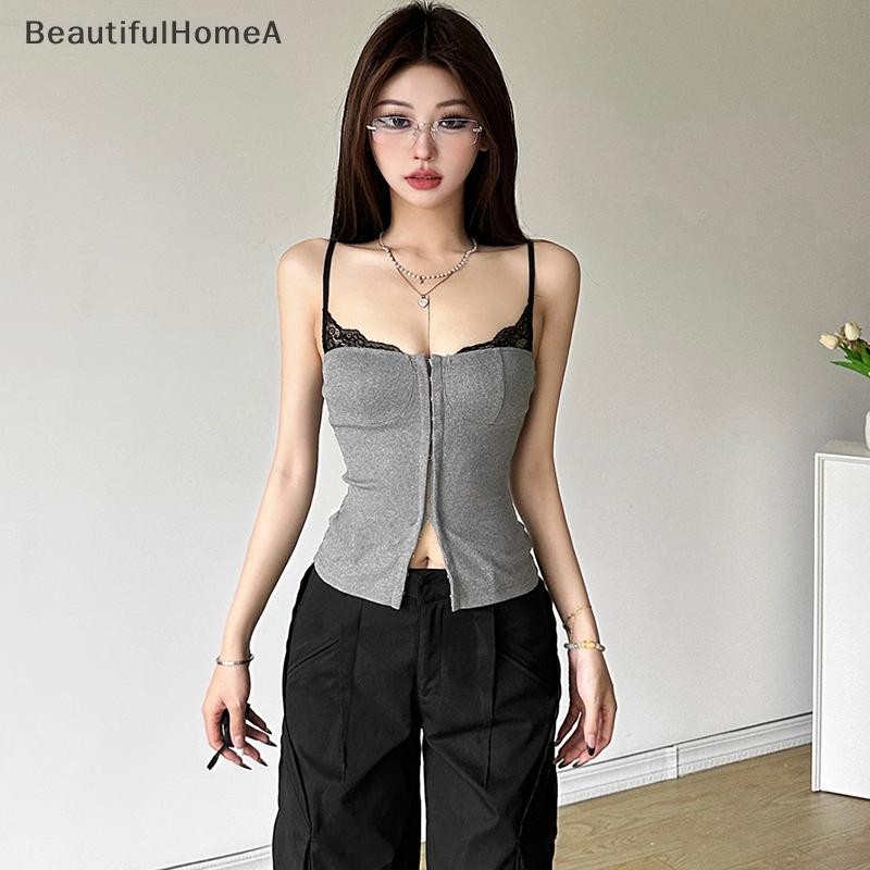 Mùa Hè Skinny Camisole Nữ, Ren Chắp Vá Không Tay, Phù Hợp Mặc Đường Phố