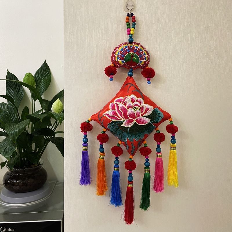 Trang trí tường phong cách dân tộc châu Âu, thêu hình công, phù hợp phòng khách/phòng ăn, retro ZGQ9