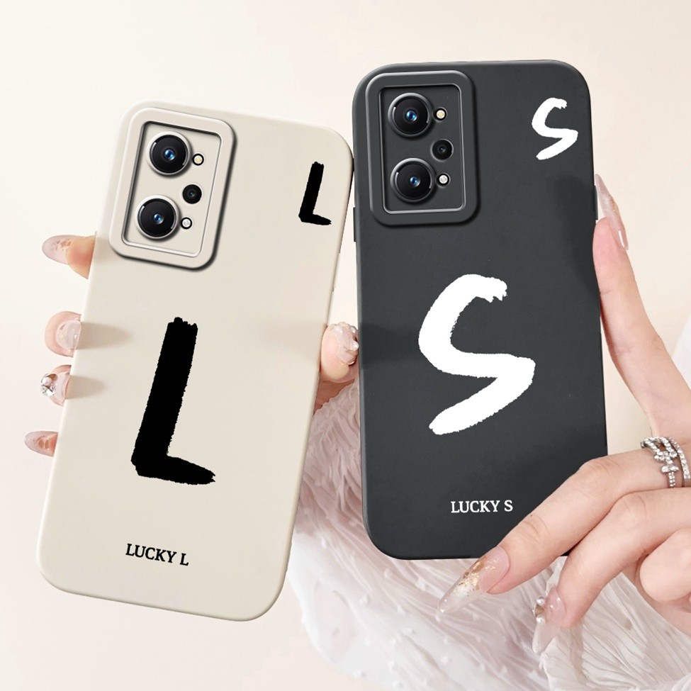 Dành Cho Realme Q5 Pro Ốp Lưng RMX3372 Chữ Thời Trang Đơn Giản Thiết Kế Họa Tiết A-Z Ốp Điện Thoại Silicon Chống Sốc Cho Real me Q5 Pro