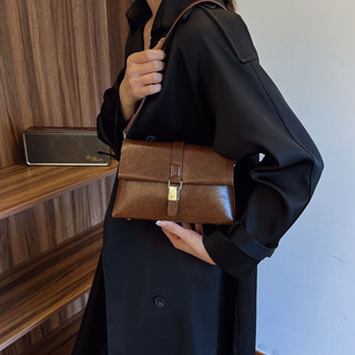 Túi đeo vai thời trang cao cấp Phong cách mới Đơn giản Retro Kelly Túi vuông nhỏ Túi Messenger