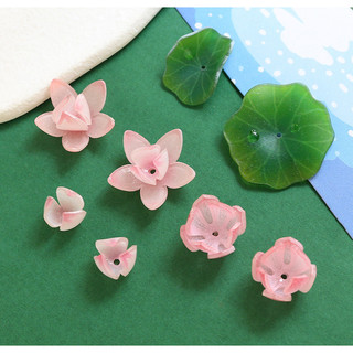 Mô Phỏng Mùa Hè Hoa Sen Lá Sương Hạt Nhiệt Co Tấm Nhựa Thẳng Xuyên Tự Làm Handmade Trang Sức Bông Tai Kẹp Tóc Phụ Kiện