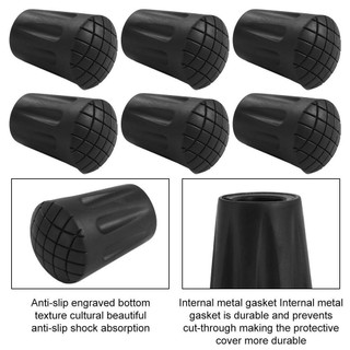 WEETW Walking Stick Tip Protector, Vỏ dưới cực leo núi chống trượt bằng cao su, Đầu gậy đi bộ màu đen 11mm chống mài mòn Trekking cực bảo vệ đầu đi bộ & đi bộ đường dài
