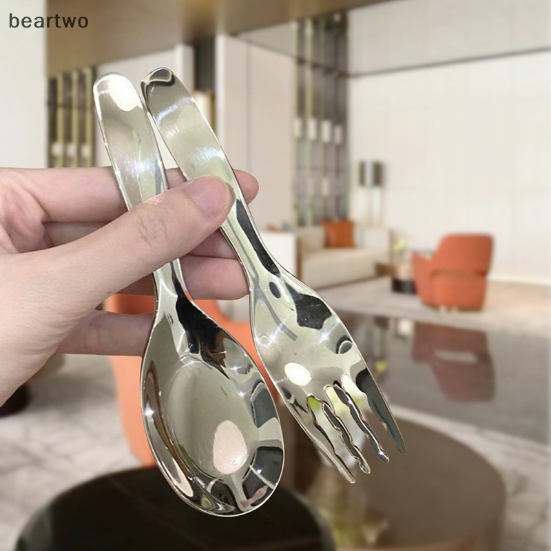 < Beartwo > Thìa Tròn Thép Không Gỉ Lưới Đỏ Vàng Bữa Tối Tay Cầm Dài Khuấy Thìa Tráng Miệng Cho Phụ Kiện Nhà Bếp Tiện Ích Đẹp