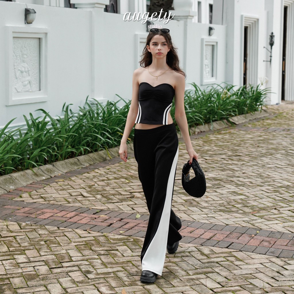 Áo Ống Croptop Xẻ Tà Xếp Ly Ngực Augety Studio, MAYSON TUBE TOP