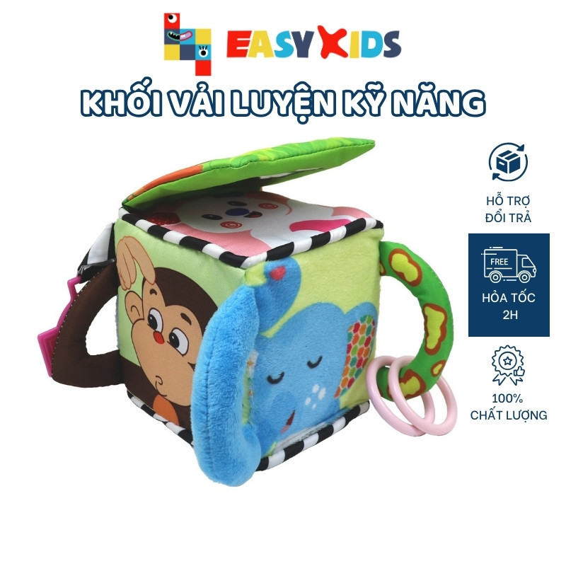 Đồ Chơi Montessori Khối Xúc Xắc Vải Luyện Kỹ Năng Nhiều Chủ Đề