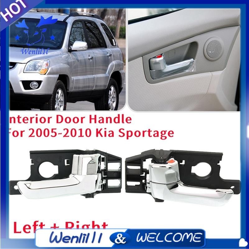 [Wenlil1l] Tay nắm cửa bên trong bên hành khách phía trước hoặc phía sau 2005-2010 cho Kia Sportage 82620-1F000 RH Đen + Chrome