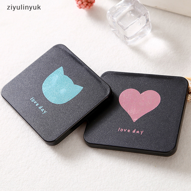 Ziyulinyuk Gương trang điểm có thể gập lại Gương trang điểm vuông Gương trang điểm Gương trang điểm cầm tay EN