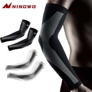 1 Cặp Thoáng Khí Cánh Tay Nén Tay Chống Nắng Chống Tia UV Bóng Rổ Chạy Bộ Phòng Tập Gym Thể Dục Armguards Thể Thao Nén Khuỷu Tay Miếng Lót