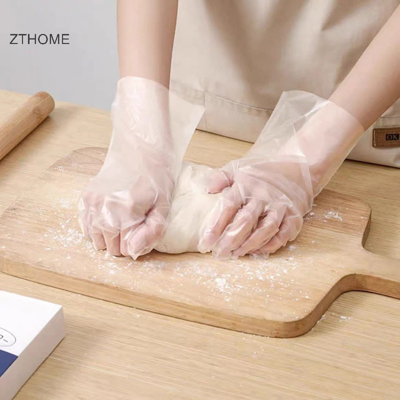 ZTHOME 60 Cái / hộp Găng Tay Cao Su Miễn Phí TPE Găng Tay Dùng Một Lần Trong Suốt Axit Chống Trơn Trượt An Toàn Làm Việc Cấp Thực Phẩm Găng Tay Vệ Sinh Gia Đình HOT