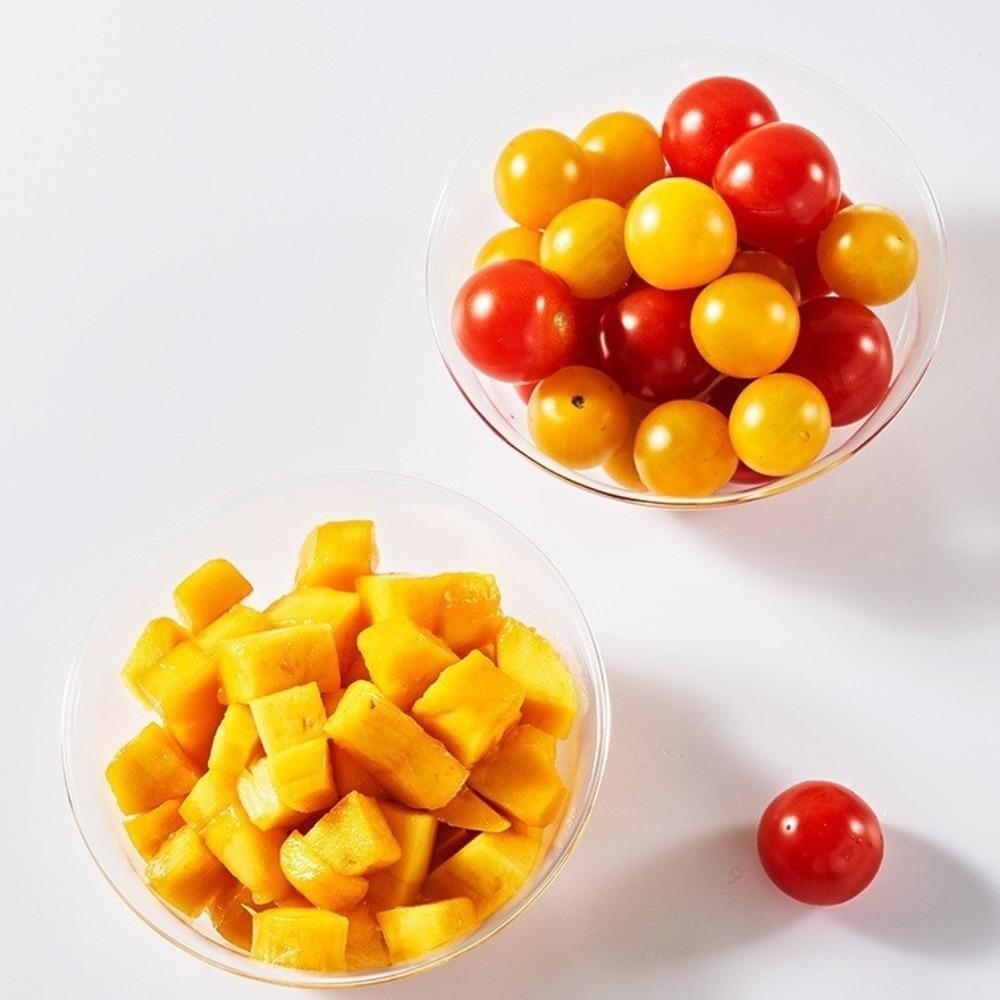 ICUCKO 25 Chiếc Bát Ăn Trưa Dùng Một Lần, Bát Ăn Trưa Tròn Dày Trong Suốt, Phụ Kiện Nhà Bếp Nhựa Lẩu Bộ Đồ Ăn
