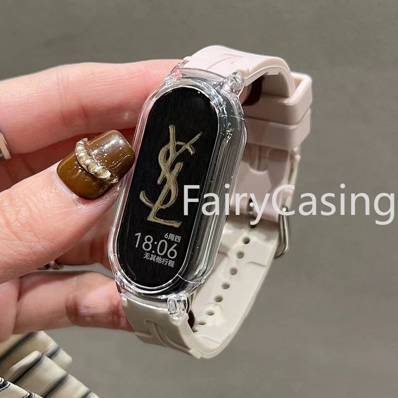 Dây đeo silicon hình chữ H cho Xiaomi Mi Band 10/9/8/7/6/5/4/3 NFC