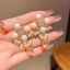 Bông tai đính đá ngọc trai mới Tính khí Bông tai Zircon thanh lịch dành cho nữ
