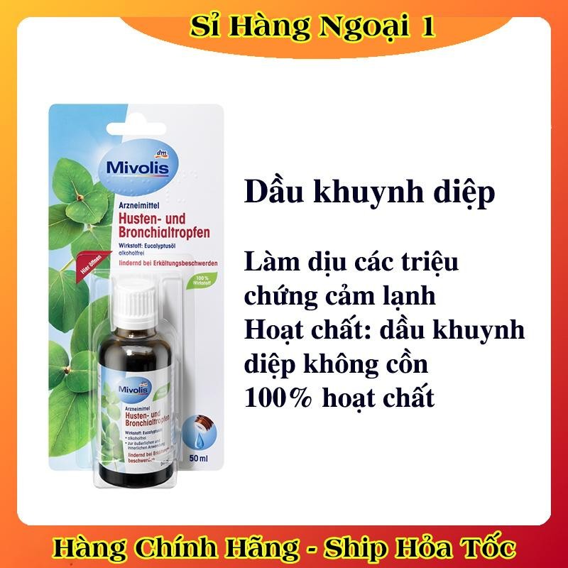 Tinh dầu khuynh diệp, bạch đàn Mivolis 50ml của Đức