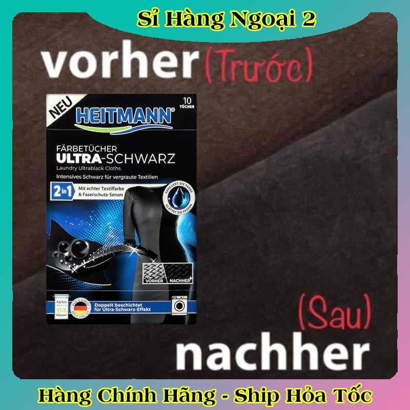 Giấy giặt đen, giấy nhuộm màu đen quần áo HEITMANN và Dr Beckmann - nội địa Đức chính hãng