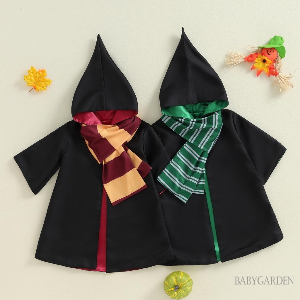 Baga-người Lớn / Trẻ Em / Bé Phù Thủy Trang Phục Dài Tay Áo Khoác Phù Thủy Có Khăn Cosplay Quần Áo Halloween