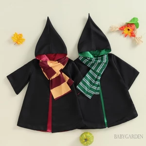 Baga-người Lớn / Trẻ Em / Bé Phù Thủy Trang Phục Dài Tay Áo Khoác Phù Thủy Có Khăn Cosplay Quần Áo Halloween