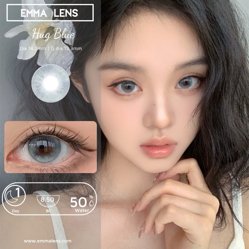Lens 1 Ngày Hug Blue | Lens 1 Day Xanh Vân Tia | Emma Lens