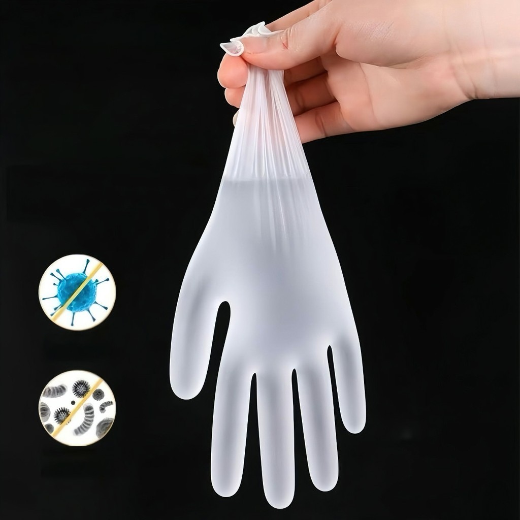 Hộp 100 Găng Tay Cao Su TPE, Bao Tay Siêu Dai Dùng 1 Lần Làm Bếp Nấu Ăn Vệ Sinh FE123