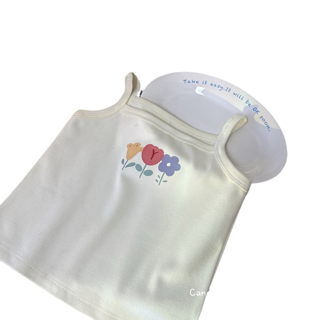 Phong Cách Mới Bé Gái Camisole Top 280g Dày Xuân Thu Phù Hợp Với Quần Lót Trẻ Em Áo Vest Bên Trong Quần Áo Trẻ Em UAUE