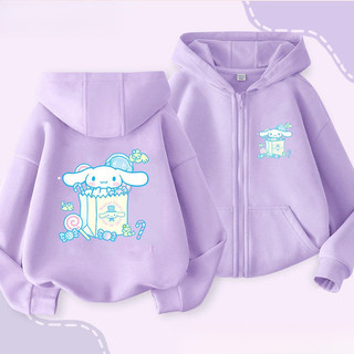 2024 Cinnamoroll Hoạt Hình Áo Khoác Bé Gái Zip Up Thu Đông Áo Khoác Có Mũ Trùm Đầu Thời Trang