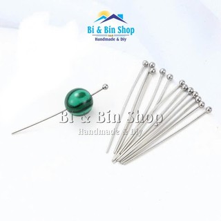 Đinh Inox Đế Hạt Tròn Dùng Xỏ Hạt Chuỗi, Hạt Trai Làm Trang Sức Handmade, Làm Đồ Thủ Công