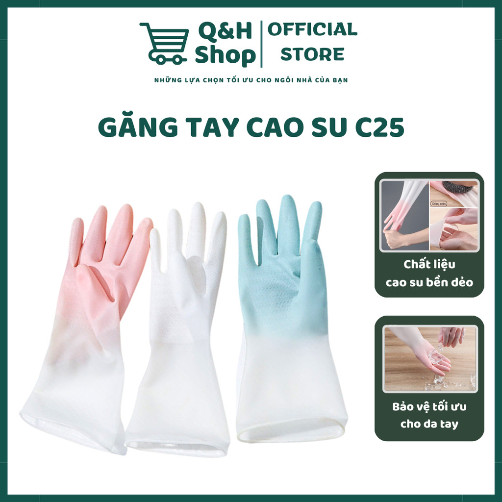 Găng Tay Cao Su Nhà Bếp Đa Năng, Găng Tay Rửa Chén Chất Liệu Nhựa An Toàn Sử Dụng - QH SHop