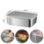 KHAY ĐỰNG THỰC PHẨM INOX 304 CÓ NẮP NHỰA - Hộp Bảo Quản Thực Phẩm 3 Size Tiện Lợi 22-24CM