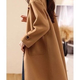 Phong Cách Mới Sang Trọng Giữa Chiều Dài Đi Lại Ve Áo Đơn Giản Phù Hợp Với Len Phong Cách Phương Tây