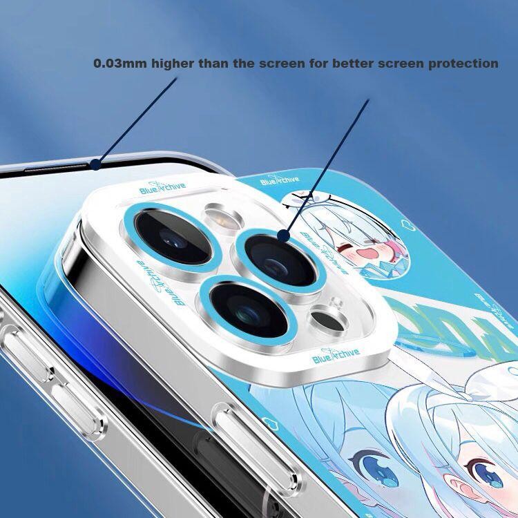 Anime Blue Archive Vỏ Điện Thoại Tương Thích Cho IPhone 11 14 15 16 Pro Max 14 15 16 Plus Vỏ Hoạt Hình Trong Suốt Chống Sốc Mềm Bảo Vệ Trong Suốt Vỏ Thời Trang TPU