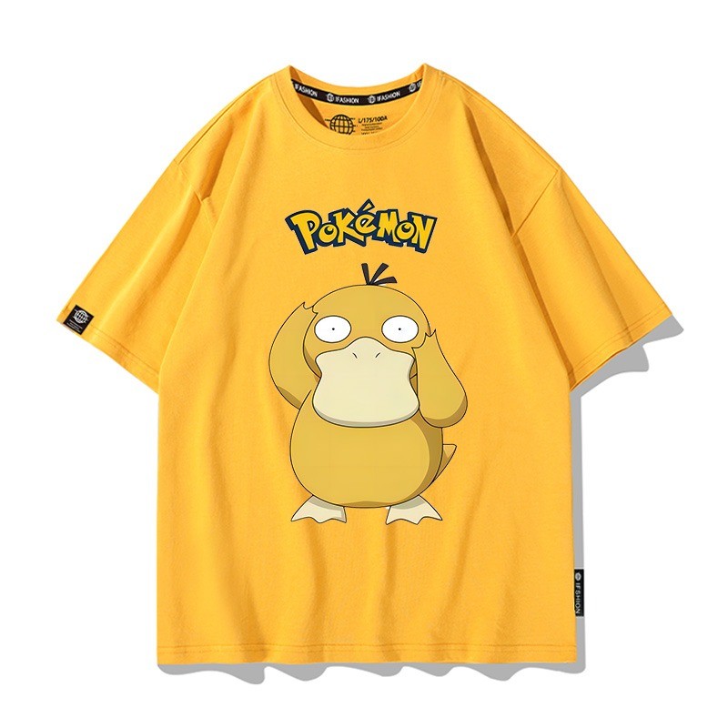 Áo thun hoạt hình Pokémon bé trai với Pikachu Charmander Psyduck Graphic Summer Tee