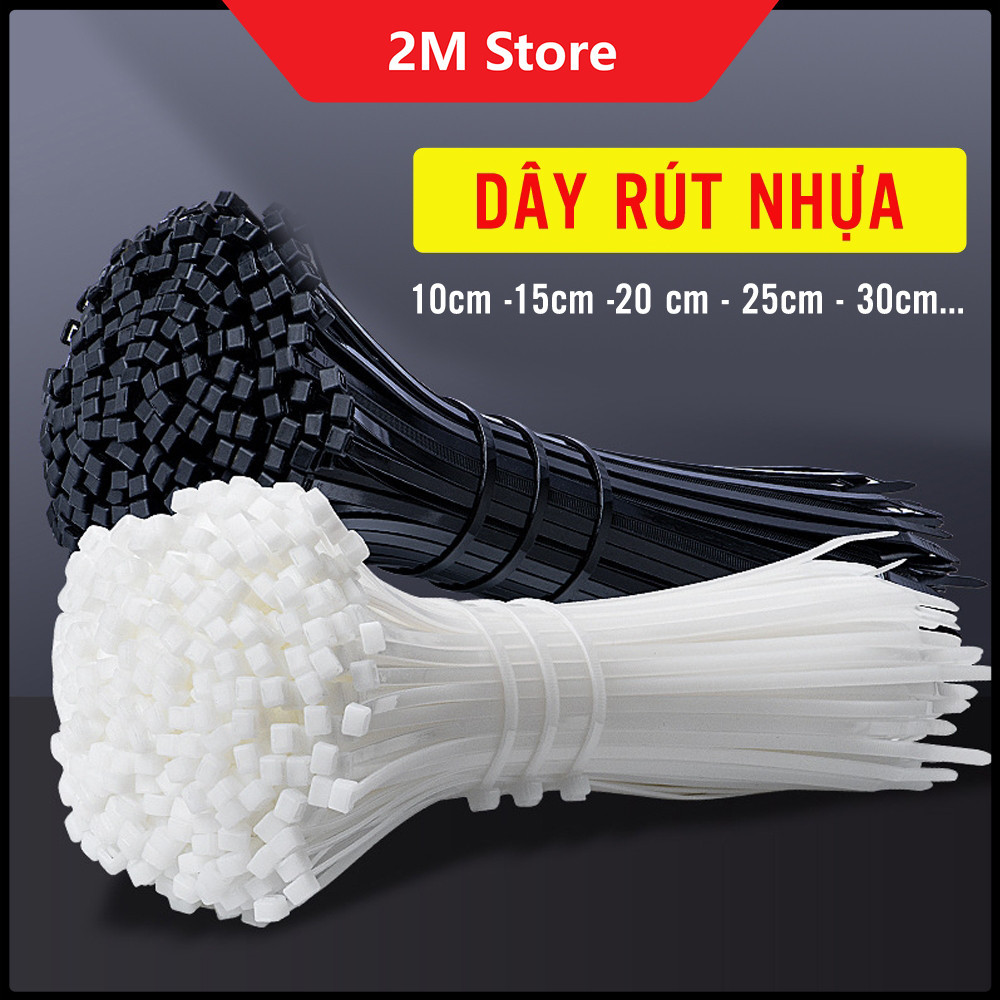 (CHỌN MÀU/SIZE) Gói 100 Dây Rút Nhựa - Dây Thít Nhựa Lạt Khóa Siêu Chắc Các Cỡ 10cm 15cm 20cm 25cm 30cm FE123