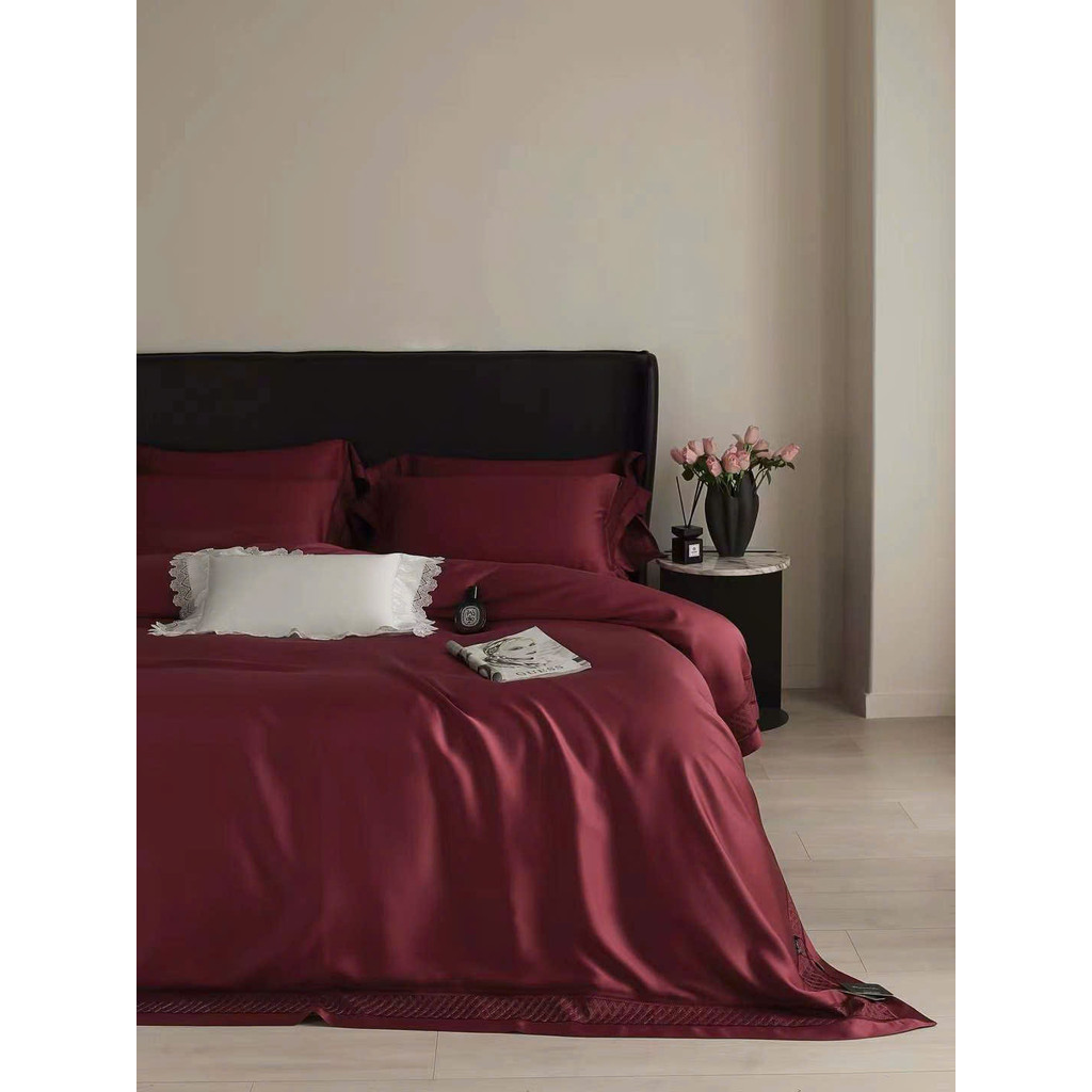 (L4934)Bộ Chăn Ga Gối Chất Liệu Tencel Mềm Mại Nhẹ Nhàng Họa Tiết Tinh Tế Trang Nhã - MemMinbedding Luxury