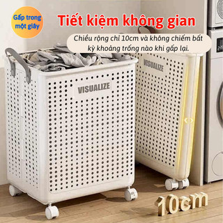 Giỏ Đựng Quần Áo Gấp Gọn Có Bánh Xe Myd.23 Giỏ Đựng Quần Áo Đồ Giặt Bẩn Tiết Kiệm Không Gian Giỏ Lưu Trữ Quần Áo