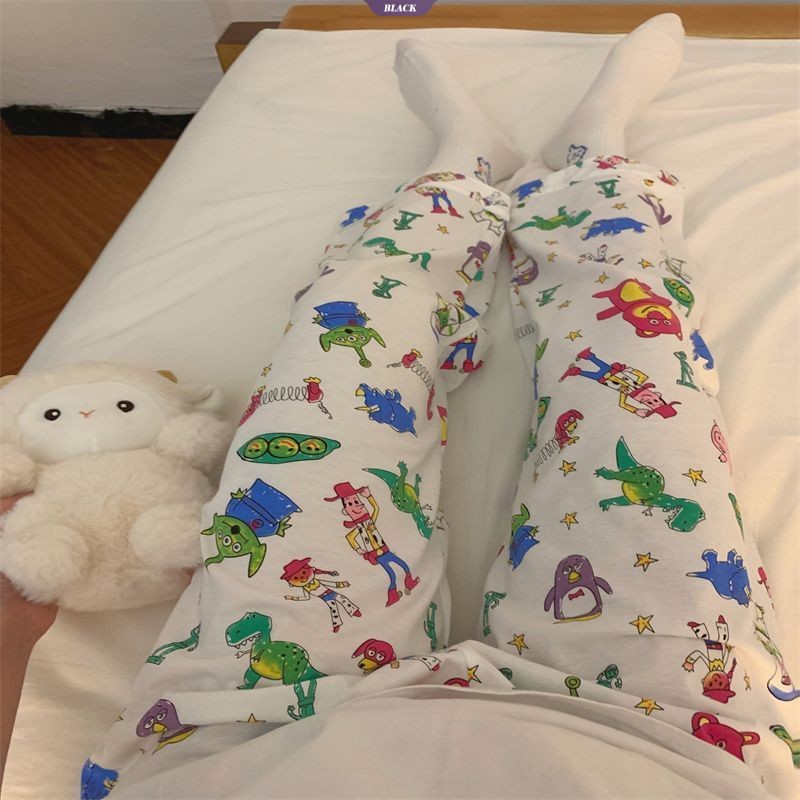Xuân Thu Nhật Bản Mới Ins Toy Story Quần Ngủ Hoạt Hình Nữ Rời Giải Trí Có Thể Mặc Bên Ngoài Quần Nhà [BL]