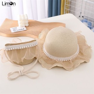 Nón Cối Rộng Vành Phối Ren Hoa Phong Cách Công Chúa Cho Bé Gái