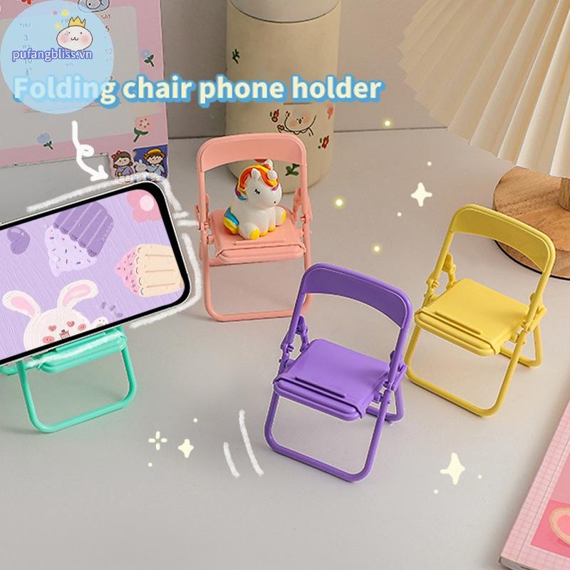 Pufangbliss Hình Ghế Điện Thoại Di Động Di Động Dễ Thương Nhiều Màu Sắc Có Thể Điều Chỉnh Ghế Gấp Lười Điện Thoại Để Bàn Giá Đỡ Cho Điện Thoại Di Động VN