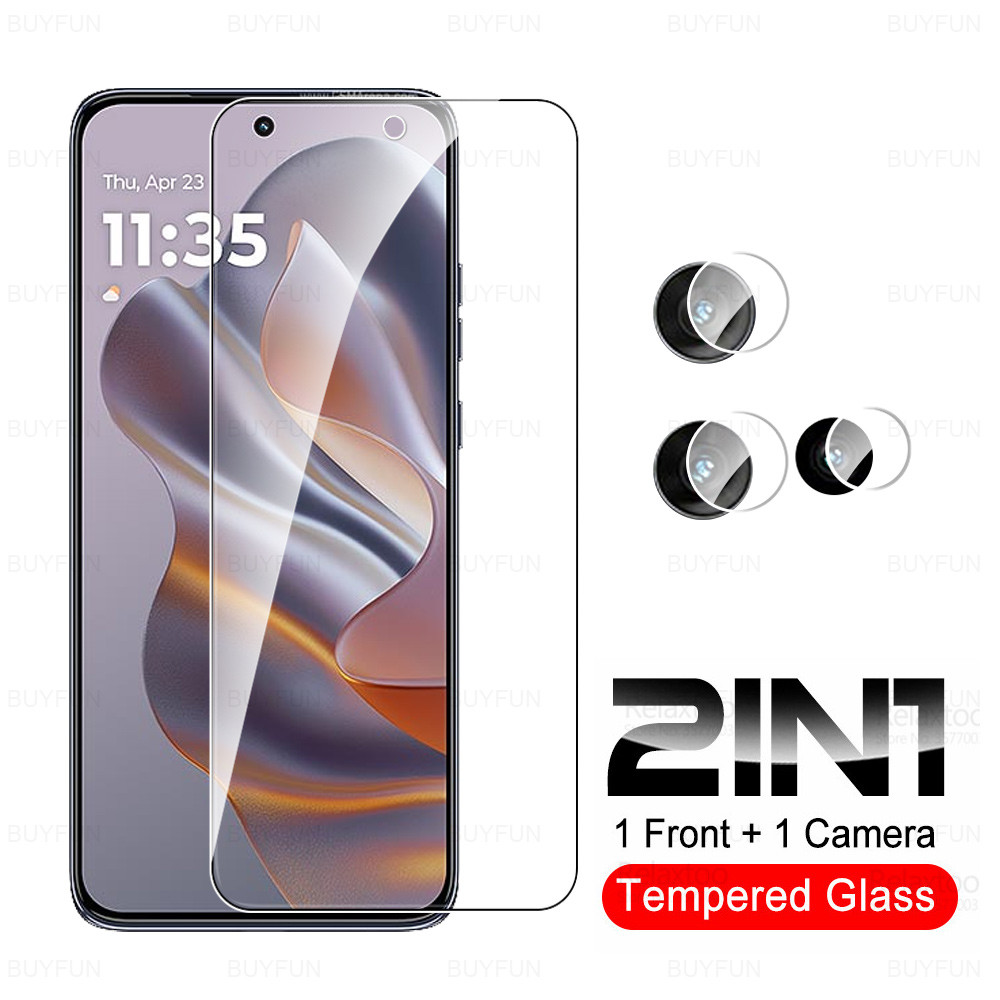 2in1 Screen Protector Tempered Glass For Motorola Edge 50 Neo Moto